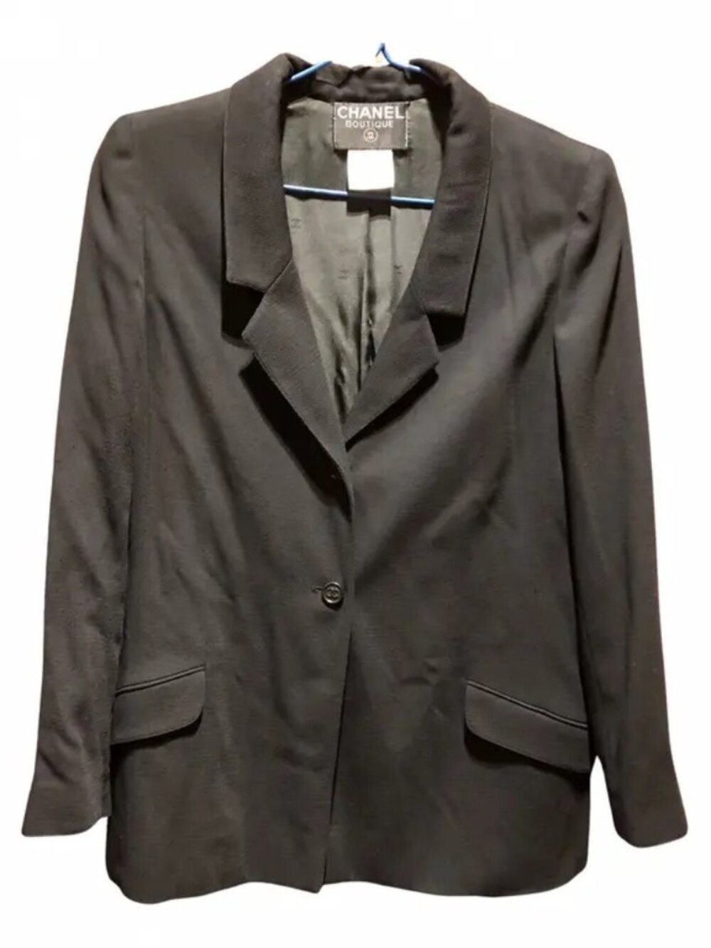 Vintage Chanel Black Wool Blazer size 38
